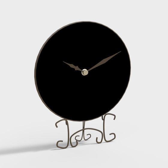 Elegant Low-Poly Clock 3D Model