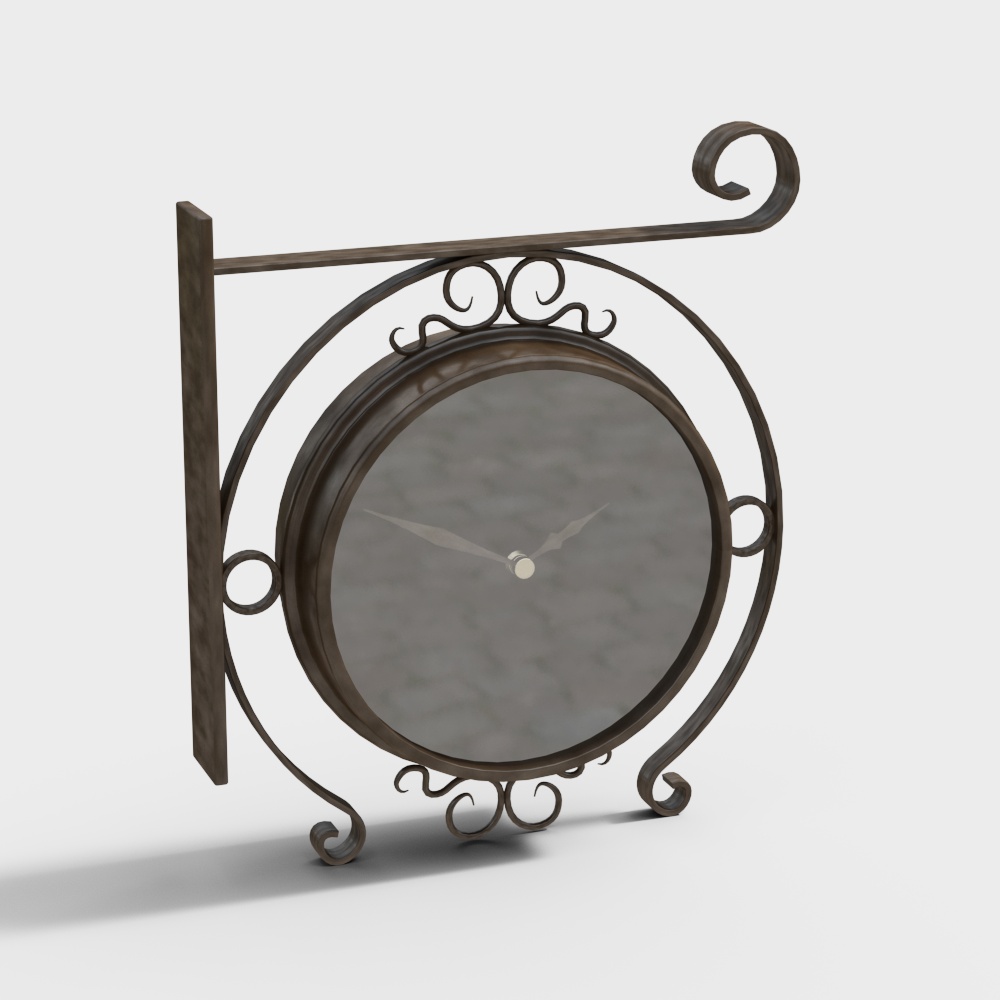 retro wrought iron clock