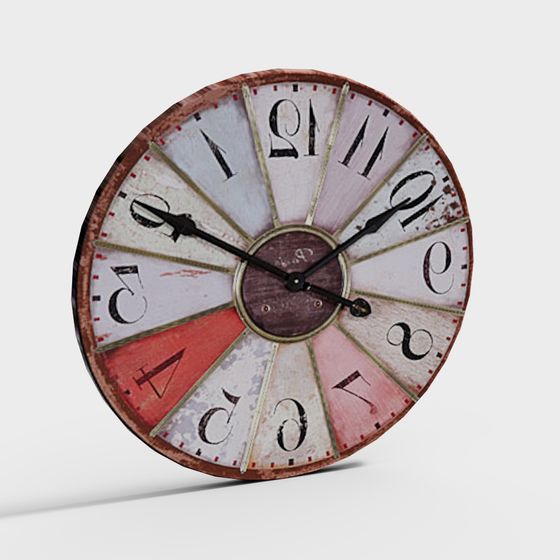 Vintage Clock 3D model with Low Poly Style
