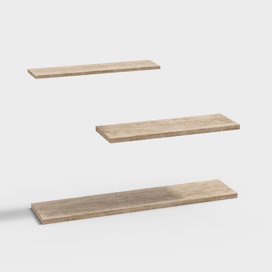 Versatile Wooden Shelf Series 3D model for Interiors