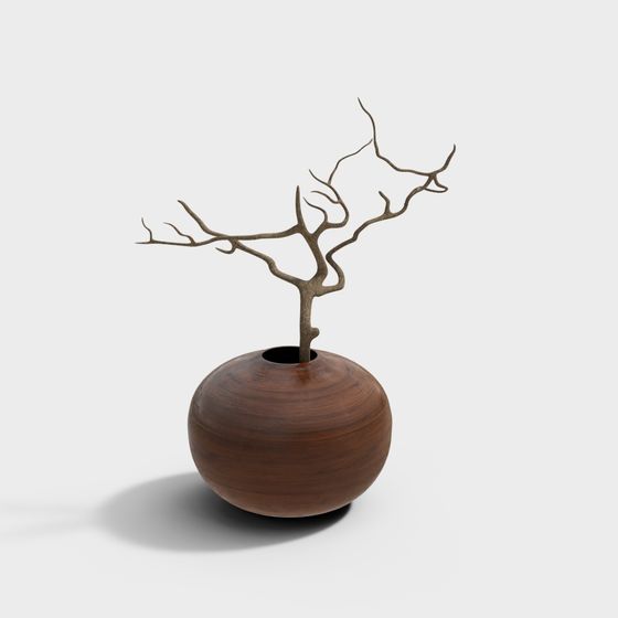 Winter Withered Branch 3D model