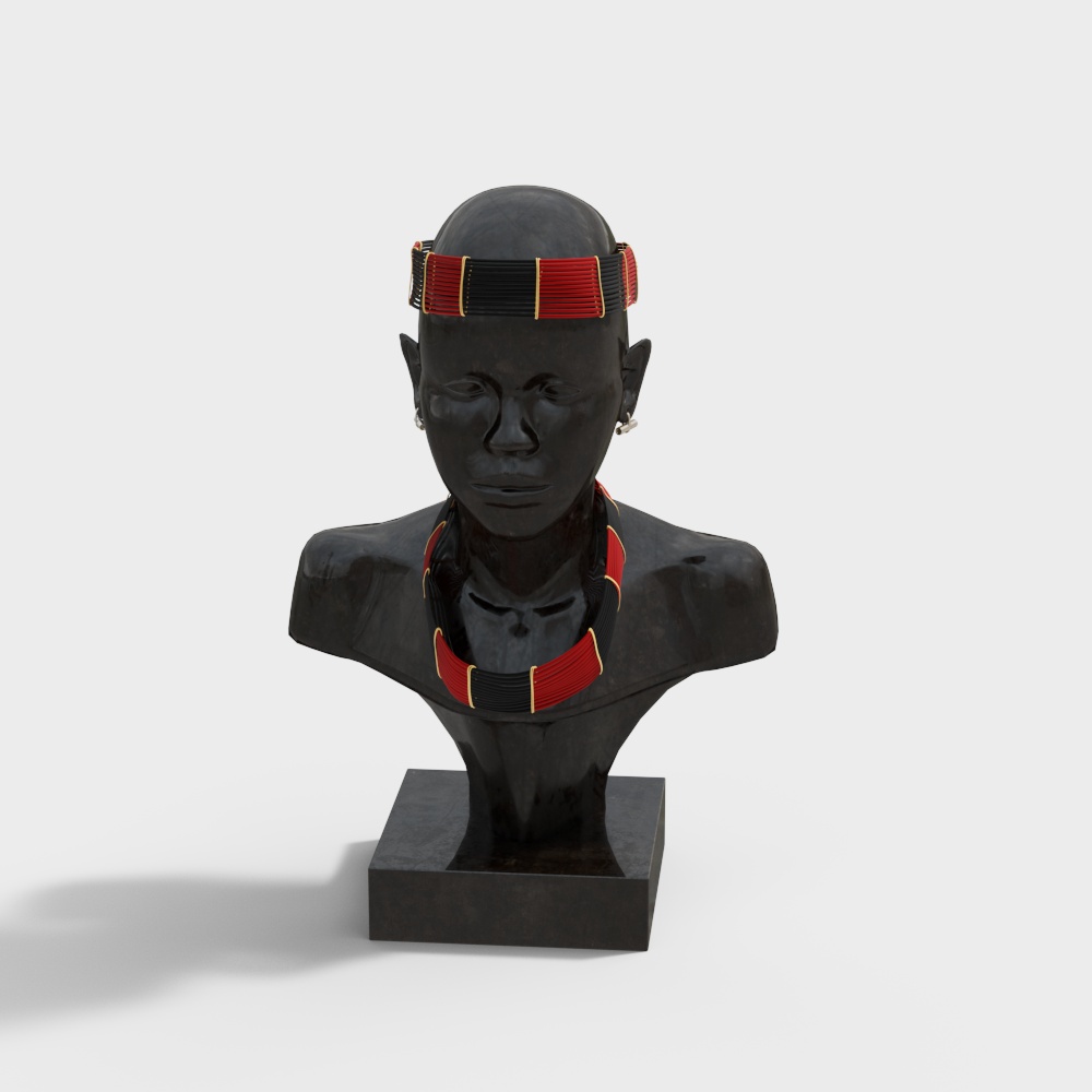 African Tribal Chief Statue 3D model