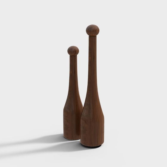 Wooden Ball Peen Hammer 3D model