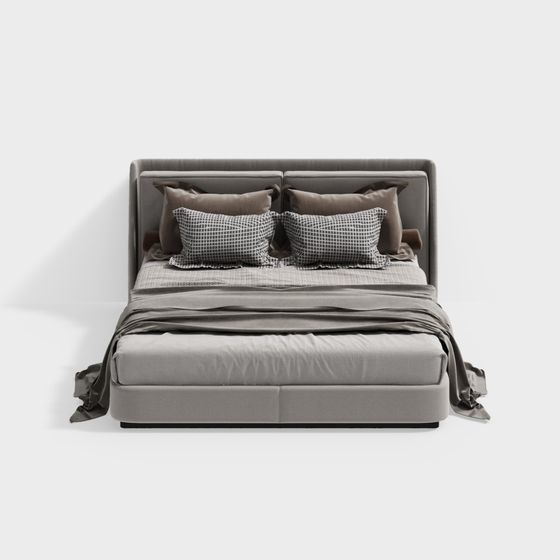 Urban Comfort Bed 3D model for Modern Interiors