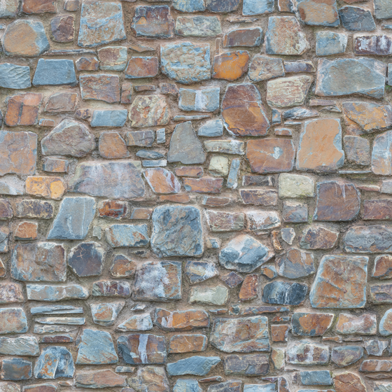 Cultural Stone Wall Tile 3D Model in Wood Color