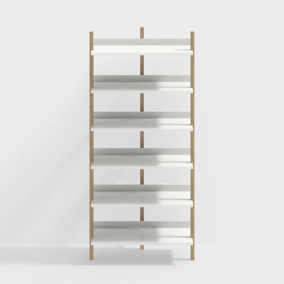 Modern Minimalist 3D Bookshelf Model