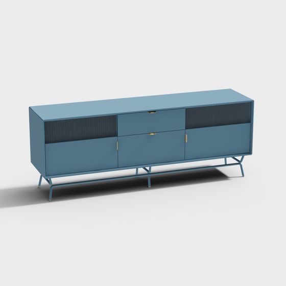 Modern Low-Poly TV Cabinet 3D model for Creative Spaces