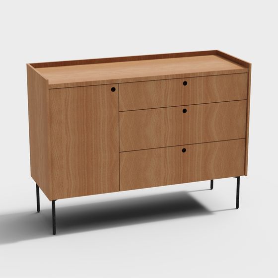 Urban Corner Side Cabinet 3D model for Modern Spaces