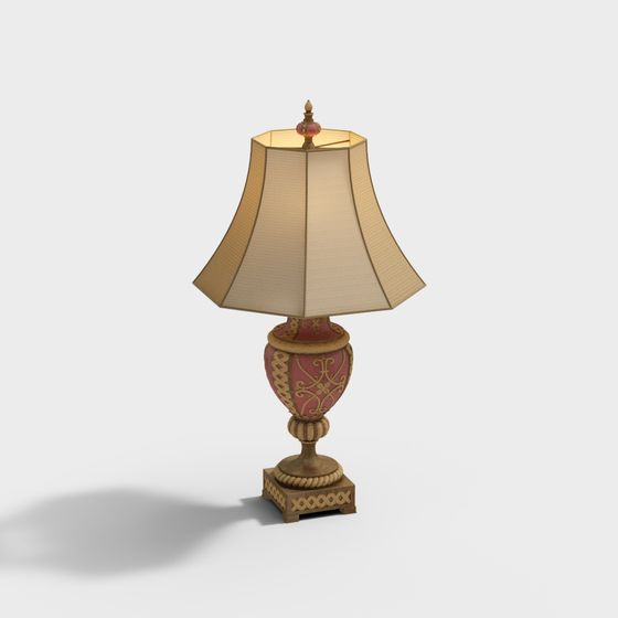 Vintage Low-Poly Table Lamp 3D model