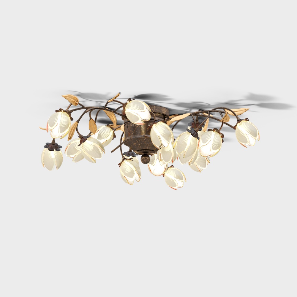 Flower Language Pendant Light 3D Model – Floral Glow Design