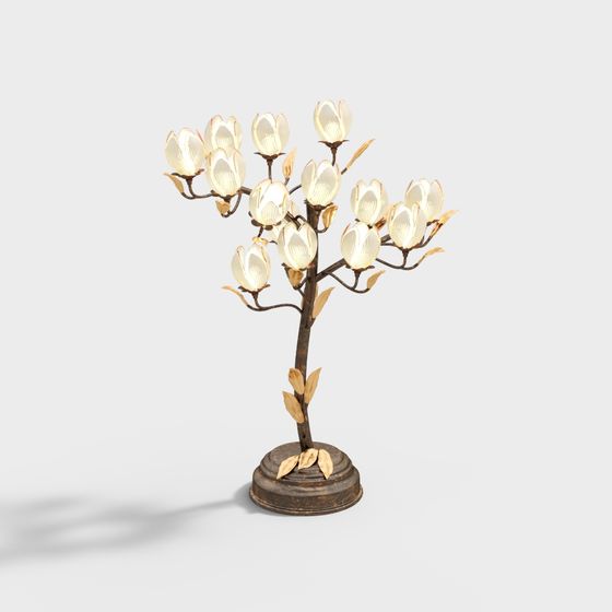 Elegant 3D Model Lamp Tree for Artistic Spaces