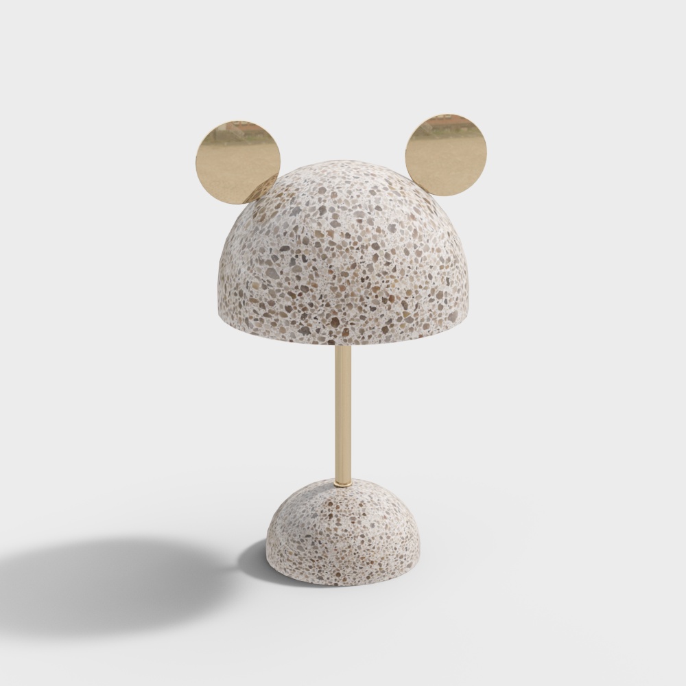 Concrete Mouse Lamp 3D Model – Minimalist Low Poly Design