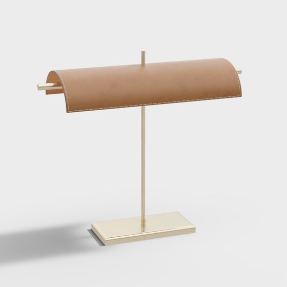 Stylish Leather Table Lamp 3D model for Modern Spaces