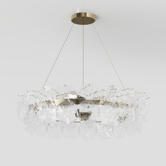 Stunning Low-Poly Crystal Chandelier 3D model