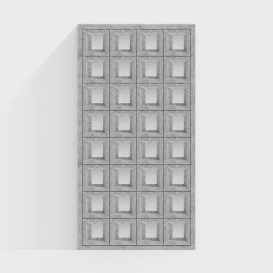 Gray Wabi-Sabi Hollow Partition 3D Model