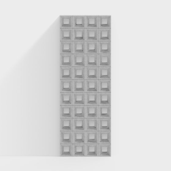 Modern Cutout Partition 3D Model in White