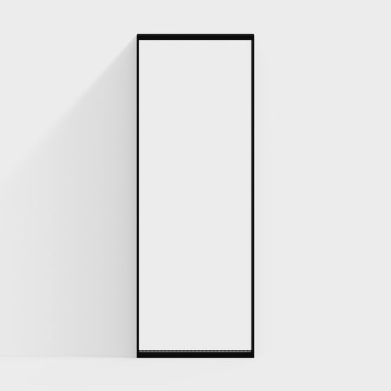 Modern Glass Partition 3D Model in Black
