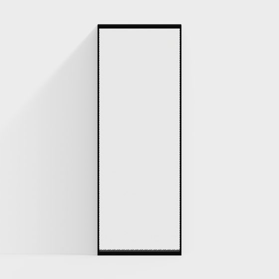 Modern Glass Partition 3D Model in Black