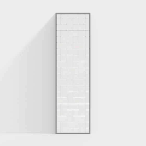 White Modern Glass Partition 3D Model