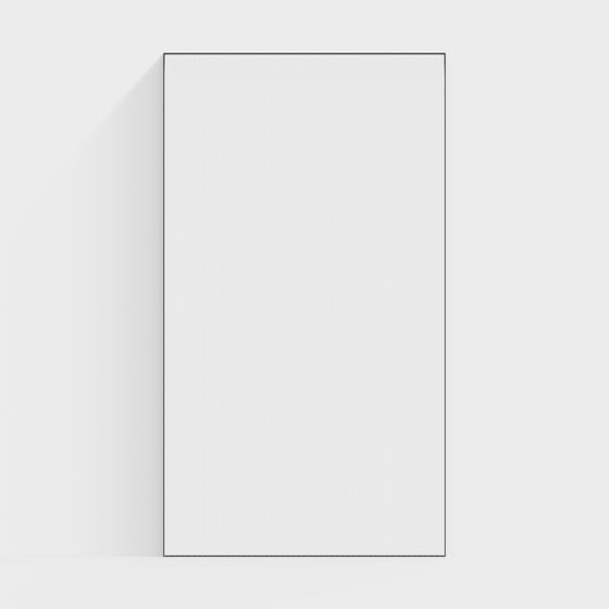 Modern Glass Partition 3D Model in White