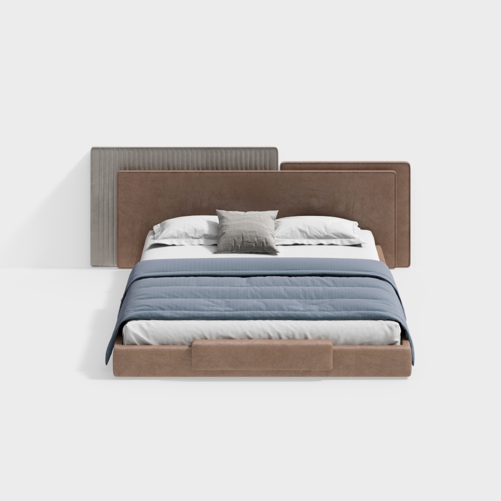Elegant Minimalist Bed 3D model