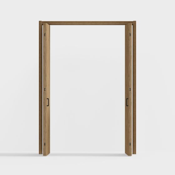 Golden Folding Door 3D Model