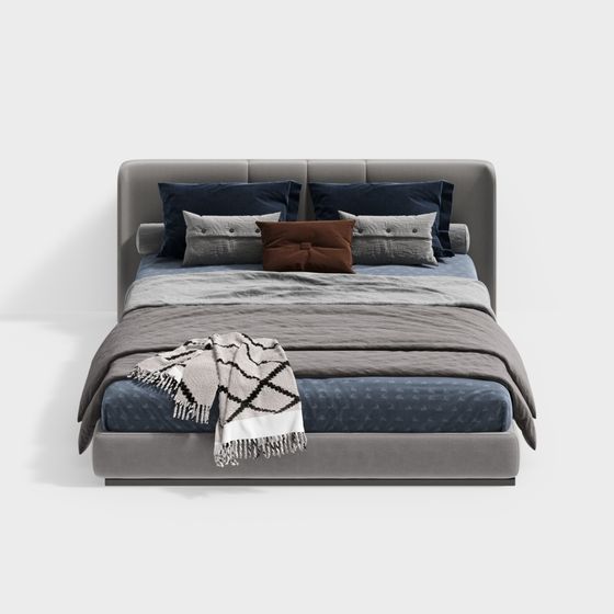 Elegant Modern Bed 3D model for Creative Spaces