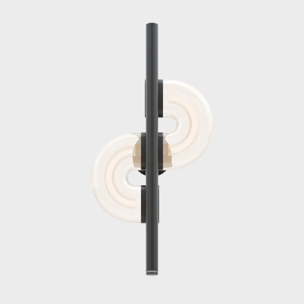 Halo Wall Light 3D Model – Futuristic Black Metal Design