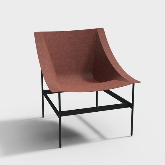 Stylish Curved Seat 3D model for Modern Design