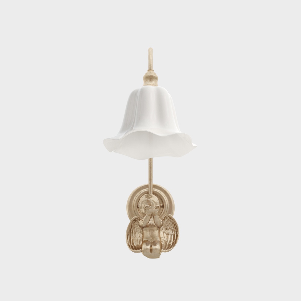 Angel Wings Wall Lamp 3D Model – Minimalist Beige & Gold