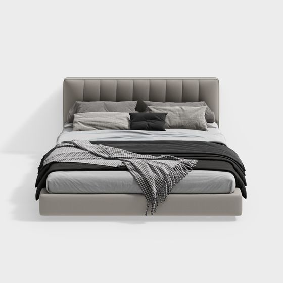 Modern Minimalist Bed 3D model