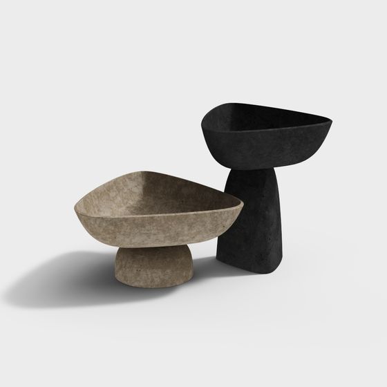 Concrete Bowl Stand 3D model