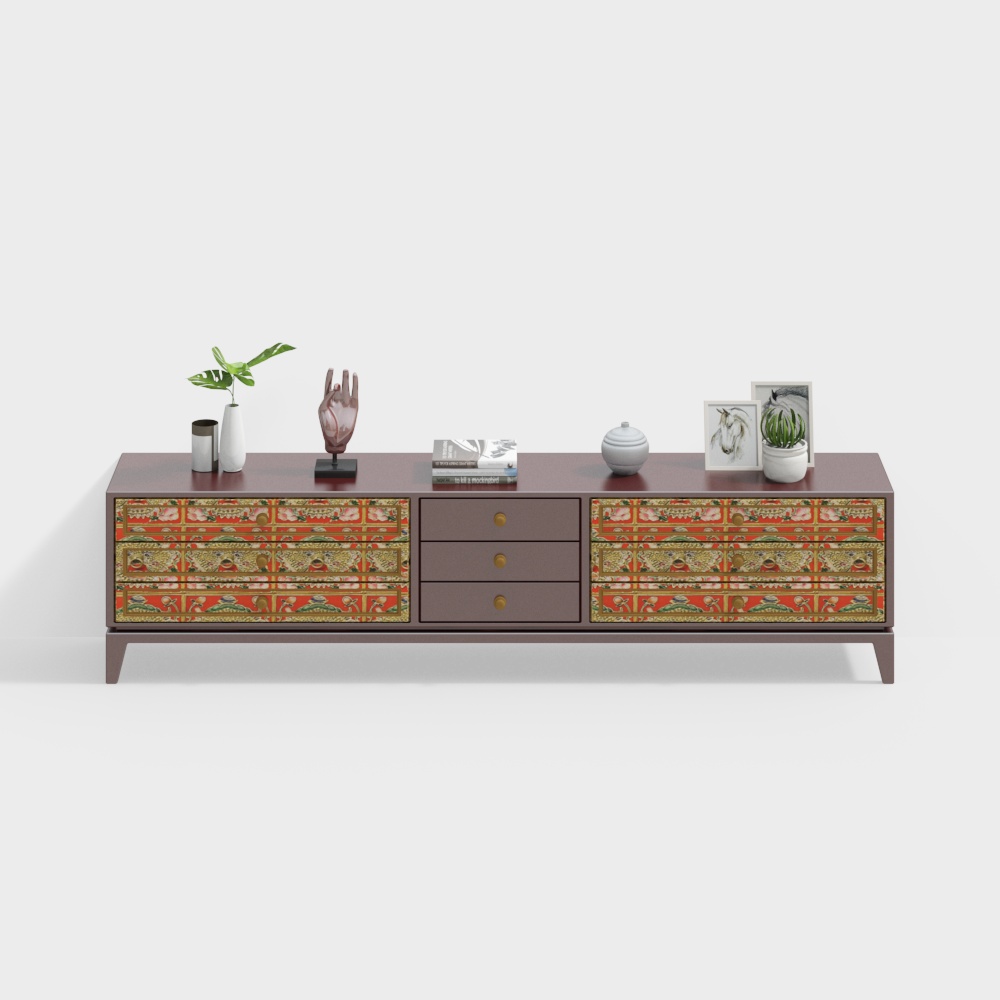 Tibetan style TV cabinet