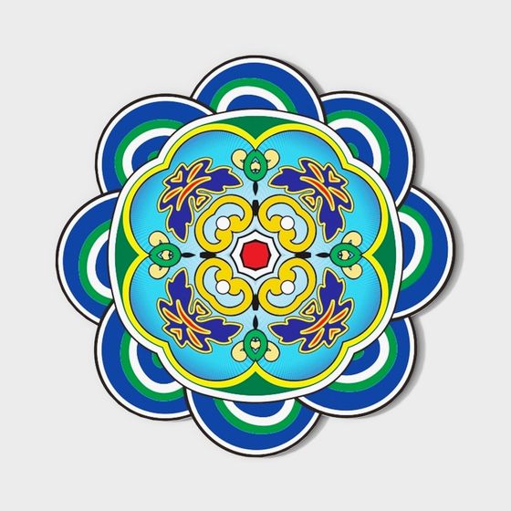 Beautiful 3D Model with Colorful Ornate Design