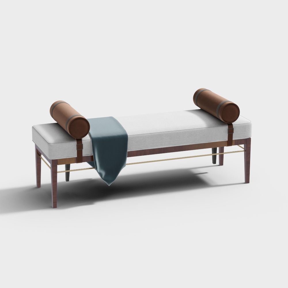 新中式ベッドエンドスツール