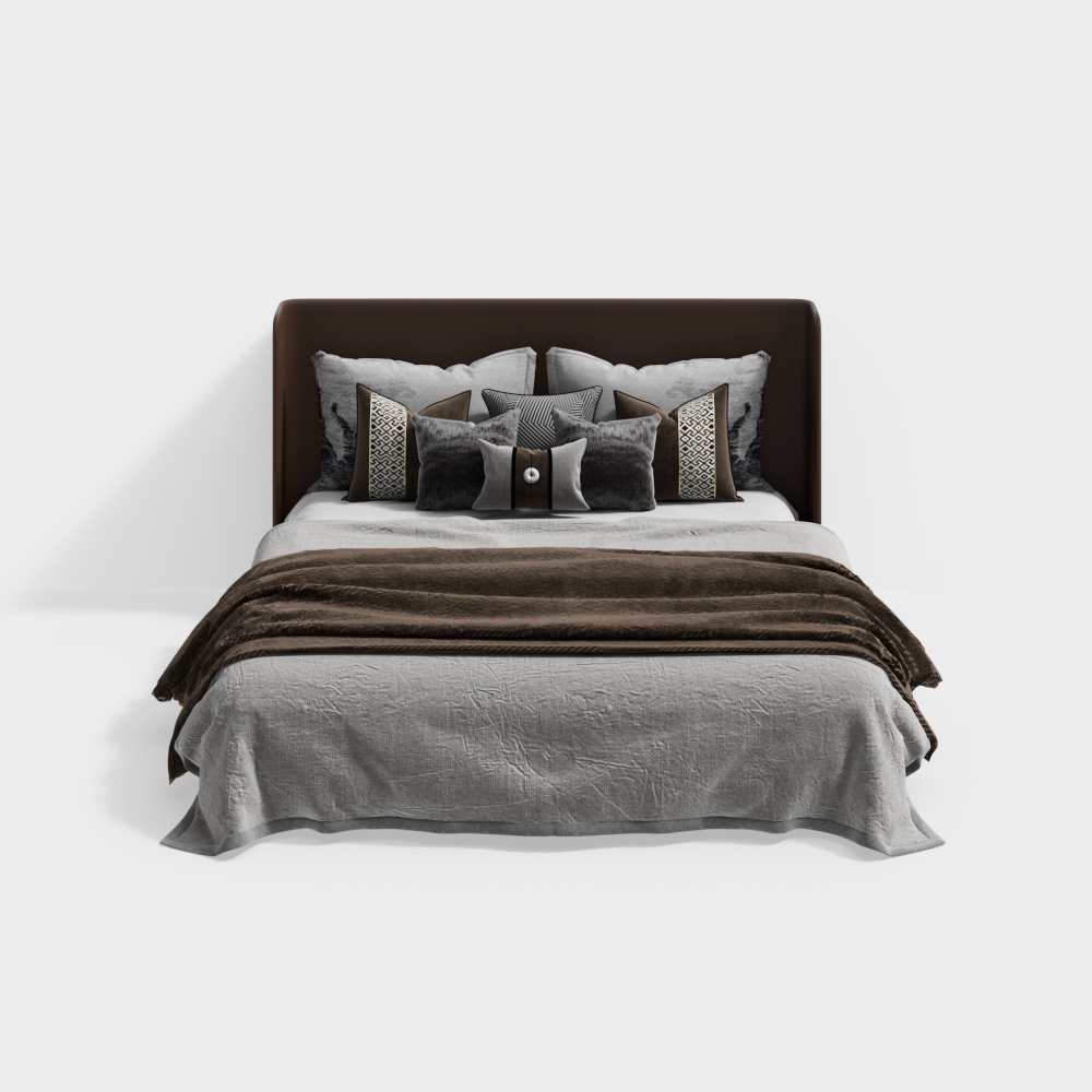 Cama doble de estilo chino moderno