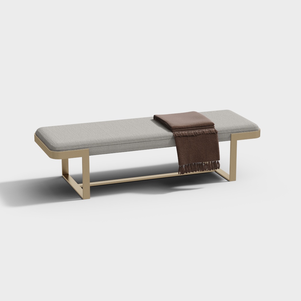 Светлая роскошная табуретка для конца кровати