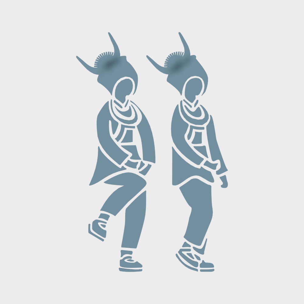 New Chinese Miao element silhouette