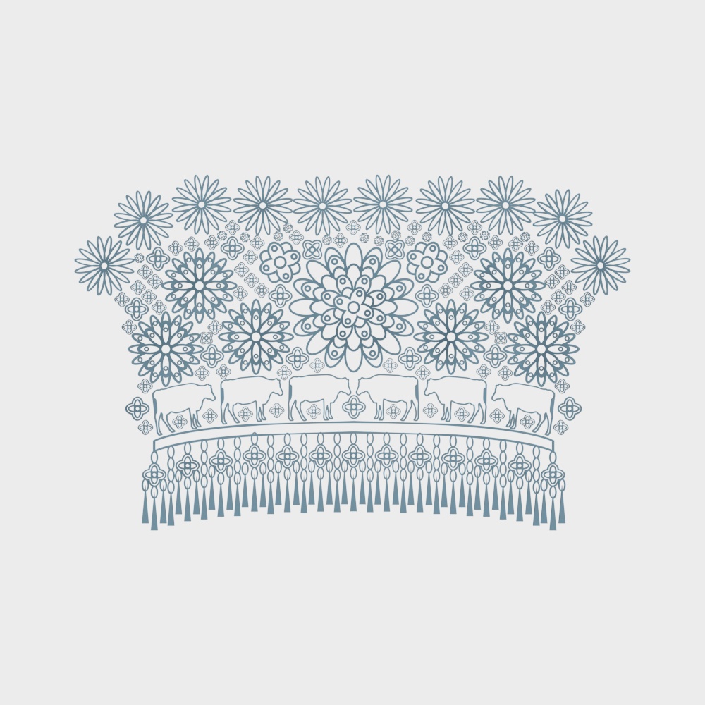 New Chinese Miao element silhouette