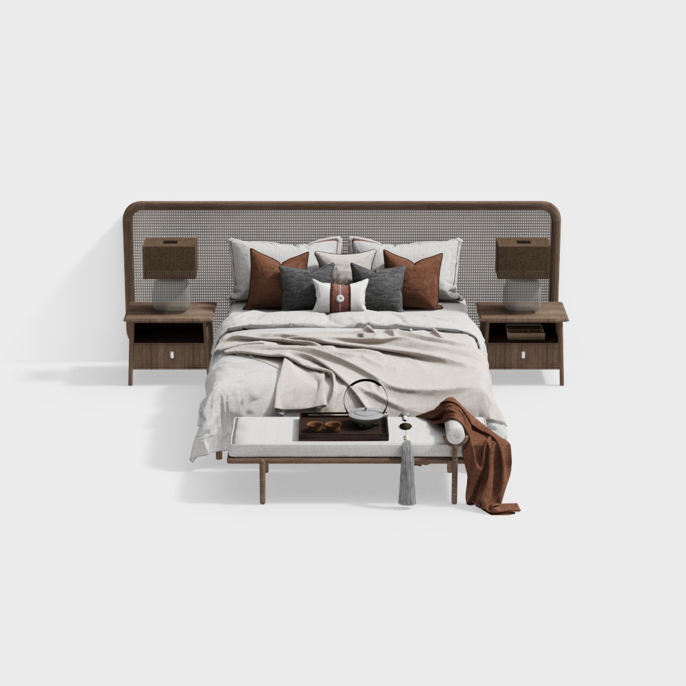 New Chinese double bed combination