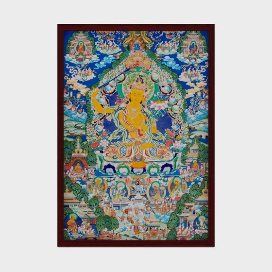 Vibrant Tibetan Thangka 3D Model for Artists
