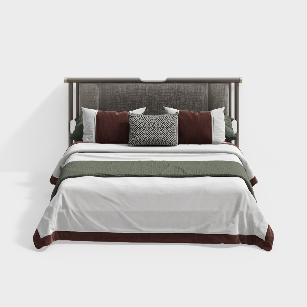 Urban Retreat Bed 3D Model – Minimalist Low-Poly Design