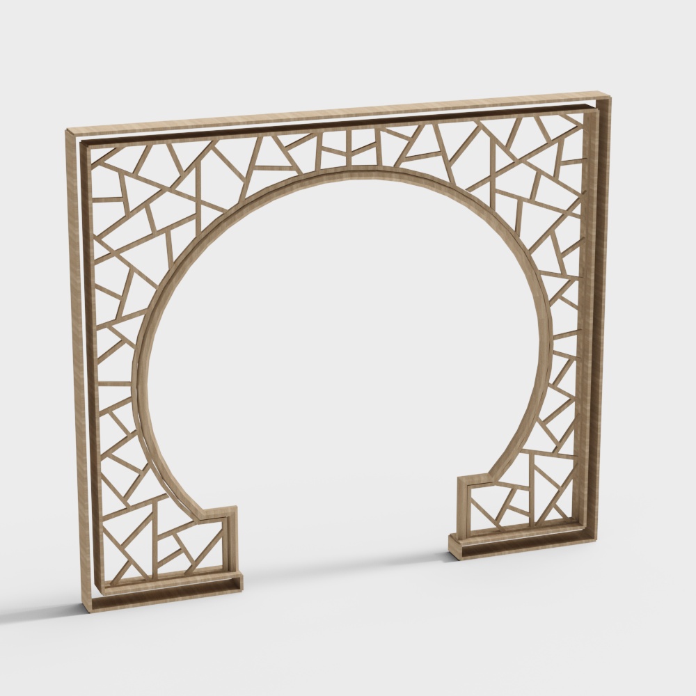 Arched Window Frame 3D model