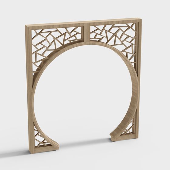 Stylish Arch Wooden Door 3D model for Creative Projects