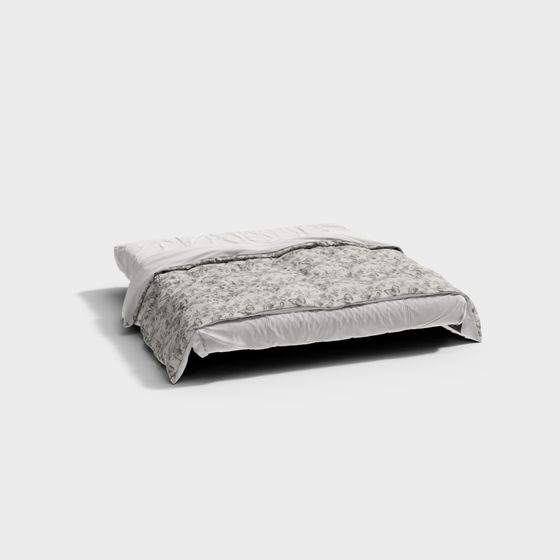 Stylish Low-Poly Bed 3D model for Modern Interiors