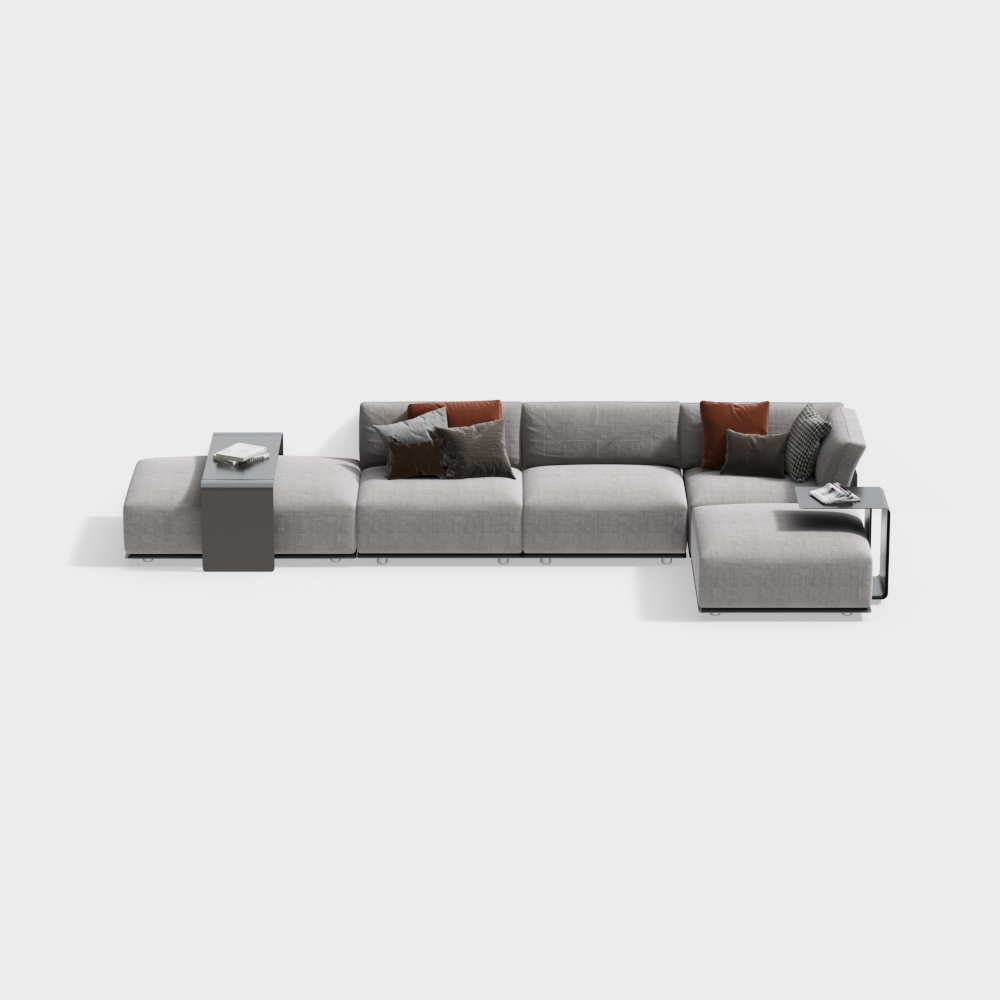 Italian L-shaped multi-person sofa