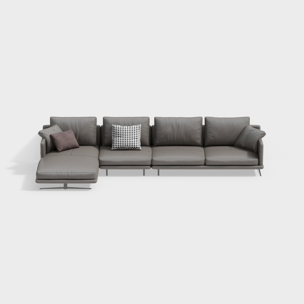 Italian minimalist L-shaped multi-person sofa