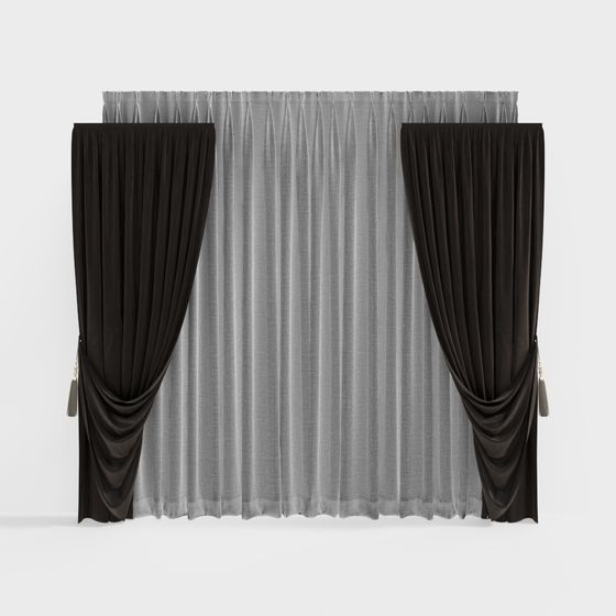 Elegant Low-Poly Curtain 3D model for Modern Spaces