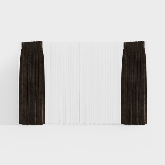 Elegant Low-Poly Curtain 3D model for Modern Design