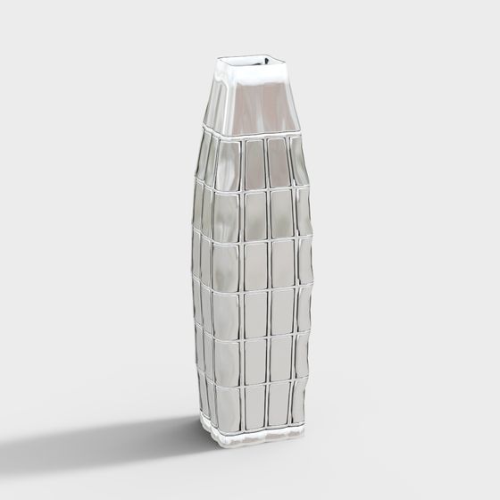 Stylish Mirror Square Bottle 3D model